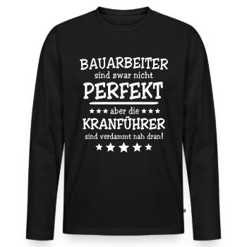 Kranfahrer Kranführer Kran - Männer Premium Bio Langarmshirt - Schwarz - Vorne - Nico (187cm)