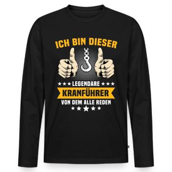 Kranfahrer Legende Kranführer Kran - Männer Premium Bio Langarmshirt - Schwarz - Vorne - Nico (187cm)