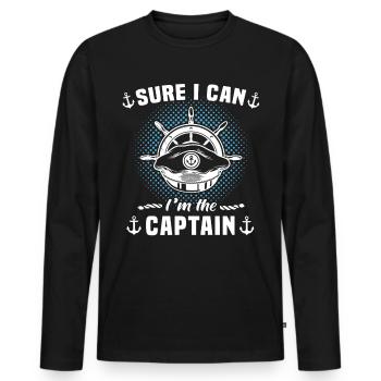 Capitaine de bateau licence bateau de sport - T-shirt manches longues Premium bio Homme - noir - Devant - Nico (187cm)