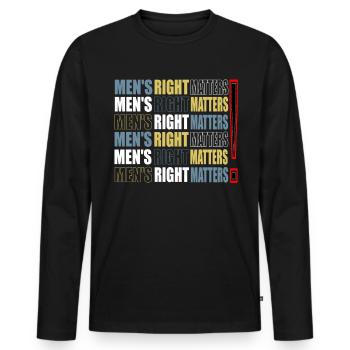 Les droits des hommes comptent Citation de l’homme Cadeau de l’égalité - T-shirt manches longues Premium bio Homme - noir - Devant - Nico (187cm)