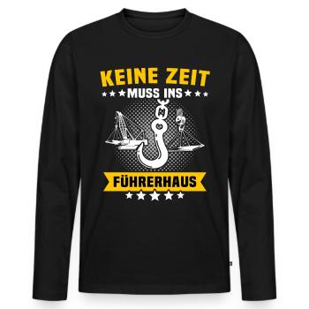 Kranführer Kran Kranfahrer - Männer Premium Bio Langarmshirt - Schwarz - Vorne - Nico (187cm)