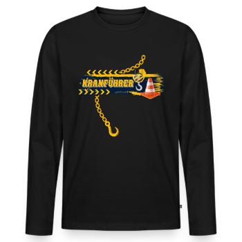 Kranführer Kran Kranfahrer - Männer Premium Bio Langarmshirt - Schwarz - Vorne - Nico (187cm)