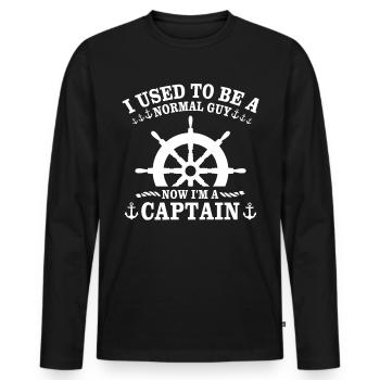 Kapitän Boot Bateau Capitaine - T-shirt manches longues Premium bio Homme - noir - Devant - Nico (187cm)