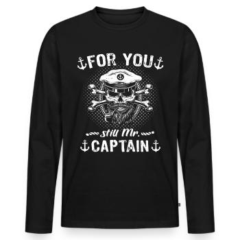 Kapitän Boot Bateau Capitaine - T-shirt manches longues Premium bio Homme - noir - Devant - Nico (187cm)