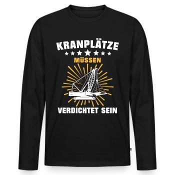 Kranfahrer Beruf Kranführer Sprüche - Männer Premium Bio Langarmshirt - Schwarz - Vorne - Nico (187cm)