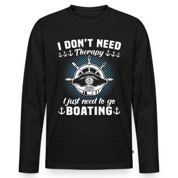 Captain Boat Sailing Ship Therapy - Men's Premium Organic Long Sleeve Shirt - black - Front - Nico (187cm)