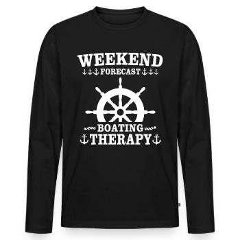 Captain Boat Sailing Ship Therapy - Men's Premium Organic Long Sleeve Shirt - black - Front - Nico (187cm)