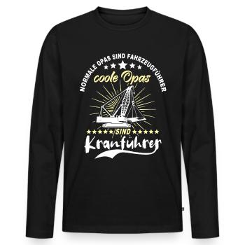 Kranfahrer Opa Kranführer Opas - Männer Premium Bio Langarmshirt - Schwarz - Vorne - Nico (187cm)