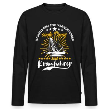 Kranfahrer Opa Kranführer Opas - Männer Premium Bio Langarmshirt - Schwarz - Vorne - Nico (187cm)