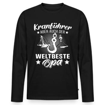 Kranfahrer Opa Kranführer Opas - Männer Premium Bio Langarmshirt - Schwarz - Vorne - Nico (187cm)
