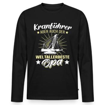 Kranfahrer Opa Kranführer Opas - Männer Premium Bio Langarmshirt - Schwarz - Vorne - Nico (187cm)