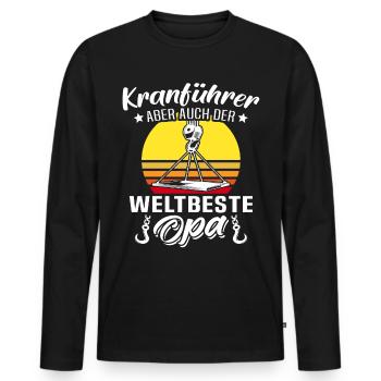 Kranfahrer Opa Kranführer Opas - Männer Premium Bio Langarmshirt - Schwarz - Vorne - Nico (187cm)