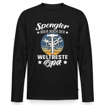 Spengler Opa Bauspengler Grossvater - Männer Premium Bio Langarmshirt - Schwarz - Vorne - Nico (187cm)
