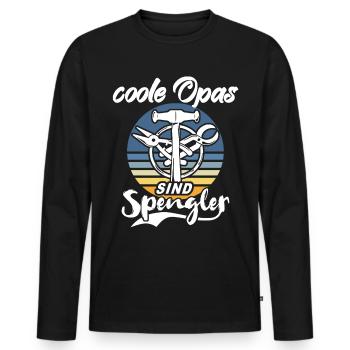 Spengler Opa Bauspengler Grossvater - Männer Premium Bio Langarmshirt - Schwarz - Vorne - Nico (187cm)