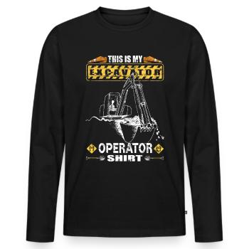 Excavator - construction worker - excavator operator - Men's Premium Organic Long Sleeve Shirt - black - Front - Nico (187cm)