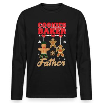Cookies Baker Pater Cook Chef Citation de Noël - T-shirt manches longues Premium bio Homme - noir - Devant - Nico (187cm)