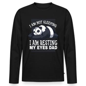 Je ne dors pas je repose mes yeux papa panda - T-shirt manches longues Premium bio Homme - noir - Devant - Nico (187cm)