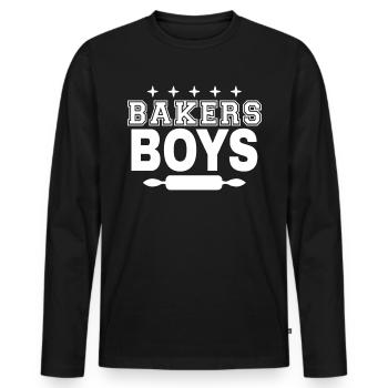 Bakers Boys Cookies Team Crew Noodle Brothers - T-shirt manches longues Premium bio Homme - noir - Devant - Nico (187cm)