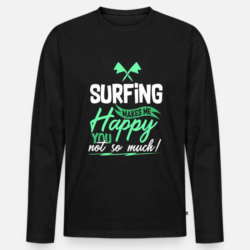 Surfen Surfer Spruch - Männer Premium Bio Langarmshirt - Schwarz