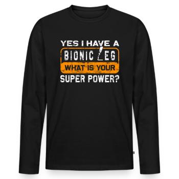 Amputee humor prosthesis surgery Amputation - Men's Premium Organic Long Sleeve Shirt - black - Front - Nico (187cm)