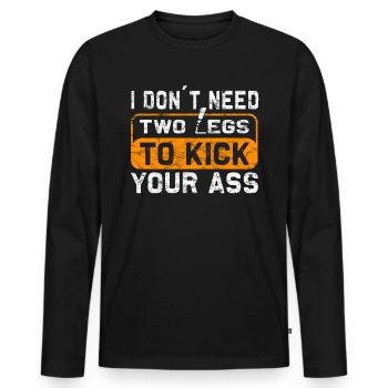 Chirurgie de prothèse d’humour amputée Amputation - T-shirt manches longues Premium bio Homme - noir - Devant - Nico (187cm)