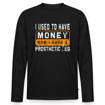 Amputierte Humorprothese -Chirurgie Amputation - Männer Premium Bio Langarmshirt - Schwarz - Vorne - Nico (187cm)