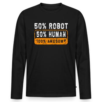 Amputee humor prosthesis surgery Amputation - Men's Premium Organic Long Sleeve Shirt - black - Front - Nico (187cm)