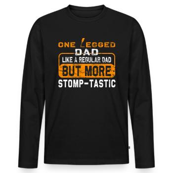 Amputee humor prosthesis surgery Amputation - Men's Premium Organic Long Sleeve Shirt - black - Front - Nico (187cm)
