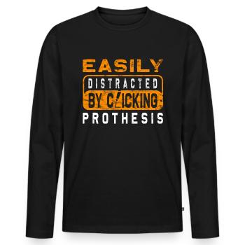 Amputierte Humorprothese -Chirurgie Amputation - Männer Premium Bio Langarmshirt - Schwarz - Vorne - Nico (187cm)