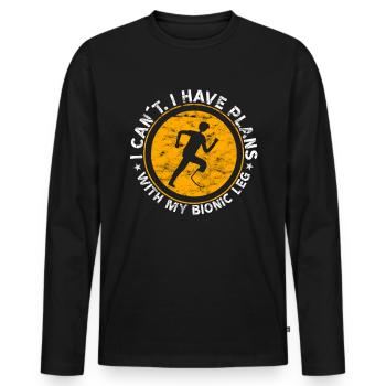 Amputee humor prosthesis surgery Amputation - Men's Premium Organic Long Sleeve Shirt - black - Front - Nico (187cm)