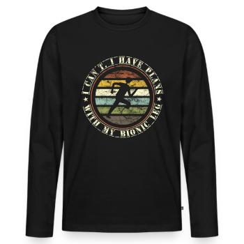 Amputierte Humorprothese -Chirurgie Amputation - Männer Premium Bio Langarmshirt - Schwarz - Vorne - Nico (187cm)