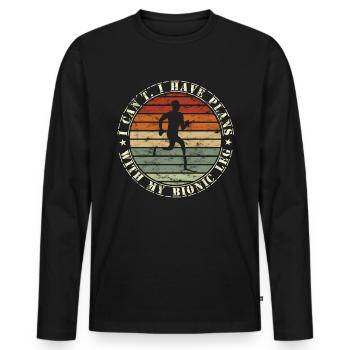 Amputee humor prosthesis surgery Amputation - Men's Premium Organic Long Sleeve Shirt - black - Front - Nico (187cm)