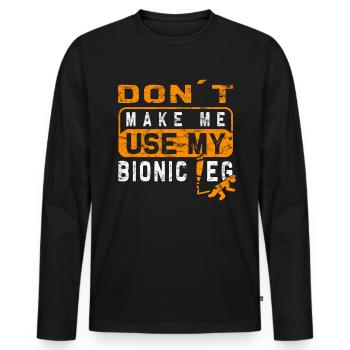 Chirurgie de prothèse d’humour amputée Amputation - T-shirt manches longues Premium bio Homme - noir - Devant - Nico (187cm)