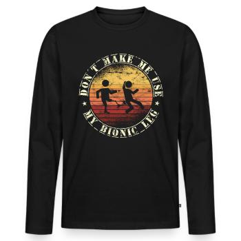Amputierte Humorprothese -Chirurgie Amputation - Männer Premium Bio Langarmshirt - Schwarz - Vorne - Nico (187cm)