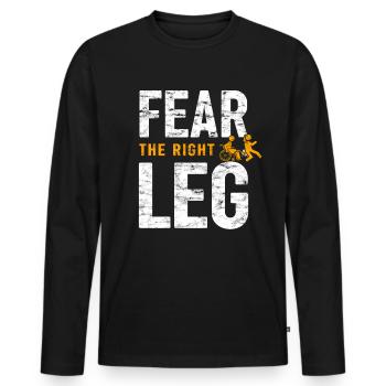 Rollstuhl Für Beinamputierte Prothesen - Männer Premium Bio Langarmshirt - Schwarz - Vorne - Nico (187cm)