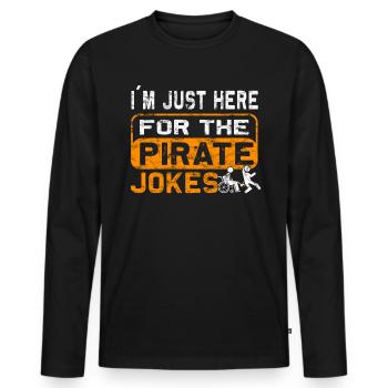 Rollstuhl Für Beinamputierte Prothesen - Männer Premium Bio Langarmshirt - Schwarz - Vorne - Nico (187cm)