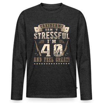 Taxidermie 40. Geburtstag Taxidermist - Männer Premium Bio Langarmshirt - Anthrazit meliert - Vorne - Nico (187cm)