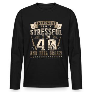 Taxidermie 40th birthday Taxidermist - Men's Premium Organic Long Sleeve Shirt - black - Front - Nico (187cm)