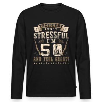 Taxidermie 50e anniversaire Taxidermiste - T-shirt manches longues Premium bio Homme - noir - Devant - Nico (187cm)