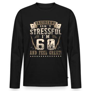 Taxidermie 60th birthday Taxidermist - Men's Premium Organic Long Sleeve Shirt - black - Front - Nico (187cm)