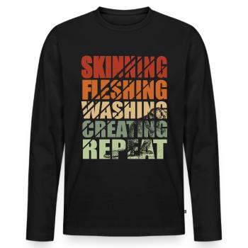 Animal assembly Hunting trophy Stuffing animals - Men's Premium Organic Long Sleeve Shirt - black - Front - Nico (187cm)