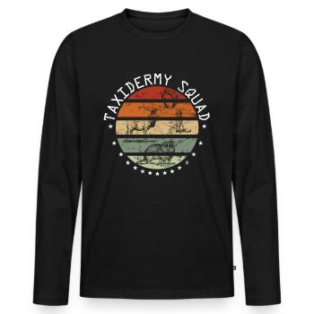 Taxidermiste de l’escouade de taxidermie rétro - T-shirt manches longues Premium bio Homme - noir - Devant - Nico (187cm)