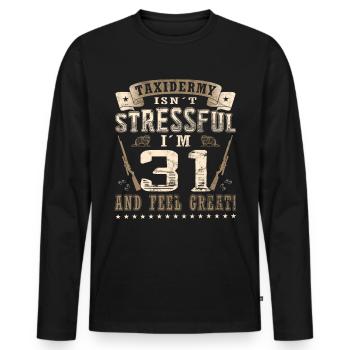 Taxidermistes 31e anniversaire Taxidermistes - T-shirt manches longues Premium bio Homme - noir - Devant - Nico (187cm)