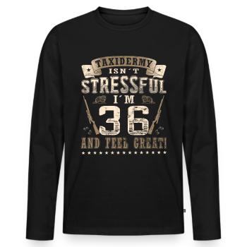 Taxidermistes 36e anniversaire Taxidermistes - T-shirt manches longues Premium bio Homme - noir - Devant - Nico (187cm)
