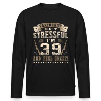 Taxidermistes 39e anniversaire Taxidermistes - T-shirt manches longues Premium bio Homme - noir - Devant - Nico (187cm)