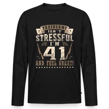 Taxidermistes 41e anniversaire Taxidermistes - T-shirt manches longues Premium bio Homme - noir - Devant - Nico (187cm)