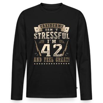 Taxidermists 42nd birthday Taxidermists - Men's Premium Organic Long Sleeve Shirt - black - Front - Nico (187cm)