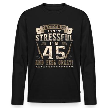 Taxidermistes 45e anniversaire Taxidermistes - T-shirt manches longues Premium bio Homme - noir - Devant - Nico (187cm)