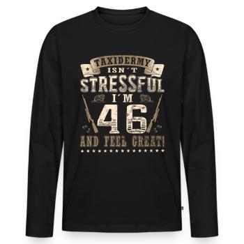 Taxidermistes 46e anniversaire Taxidermistes - T-shirt manches longues Premium bio Homme - noir - Devant - Nico (187cm)