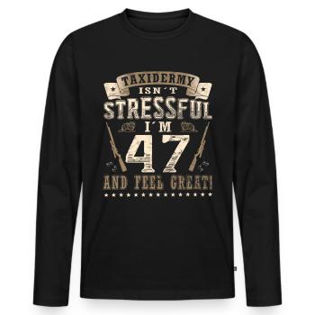 Taxidermistes 47e anniversaire Taxidermistes - T-shirt manches longues Premium bio Homme - noir - Devant - Nico (187cm)